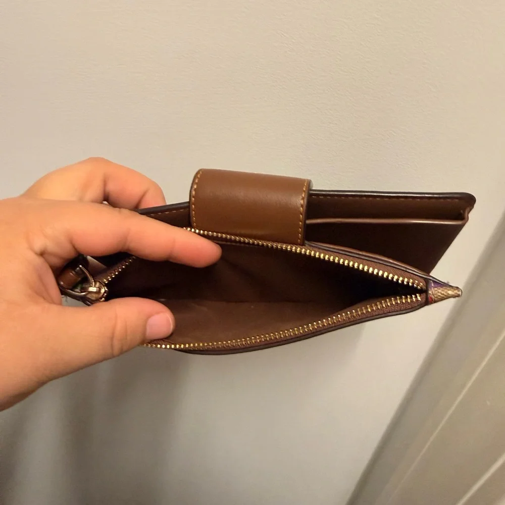 Coach Brown Leather Trim Multicolor Signature Wristlet - Picture 5 of 5